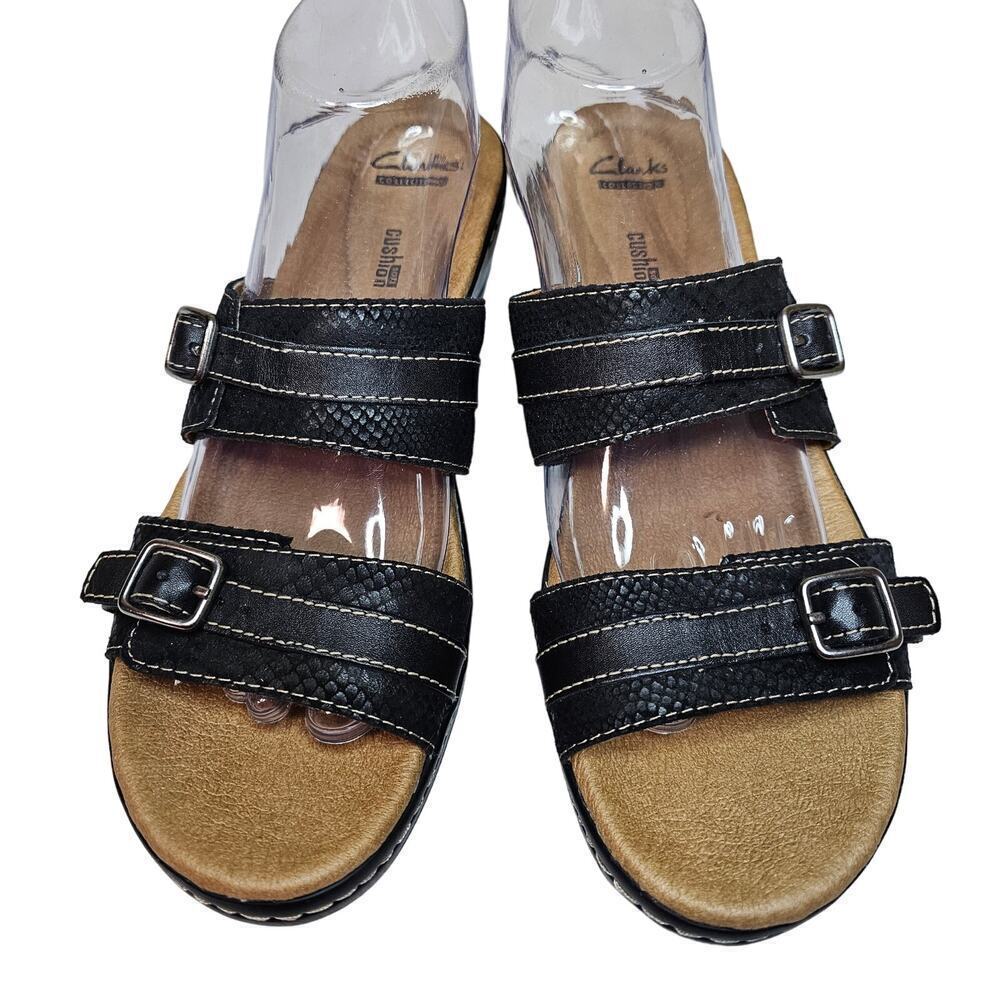 Clarks Hayla Mariel Black EU41M‎ US9.5M slippers. Comfy. Stylish. Granny vibe
